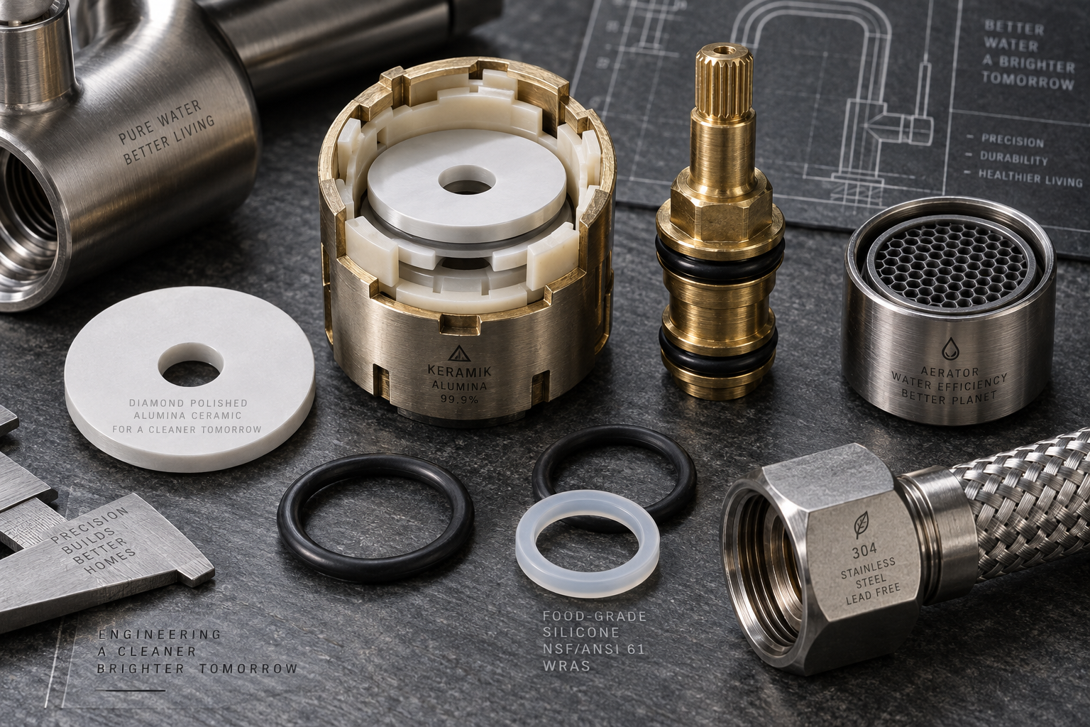 BM Bathware Ceramic Disc Cartridge and Component Breakdown