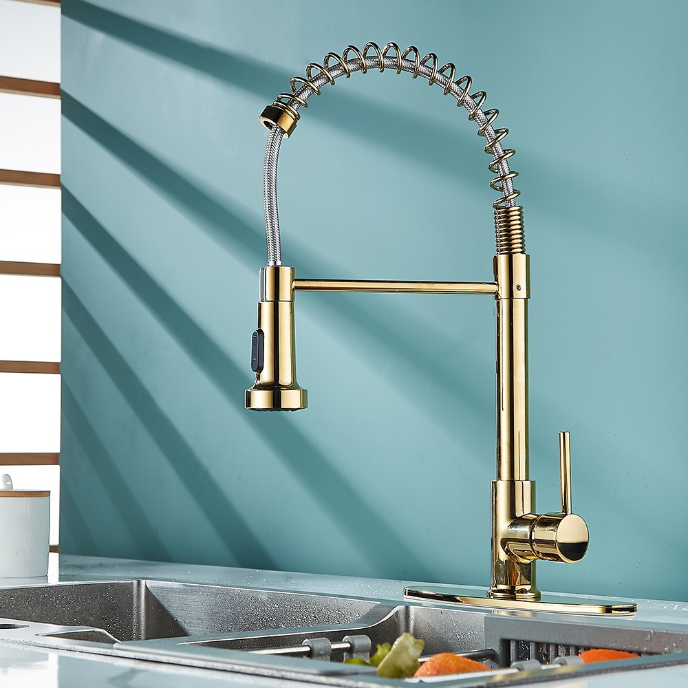 Titanium Gold Commercial Spring Kitchen Faucet